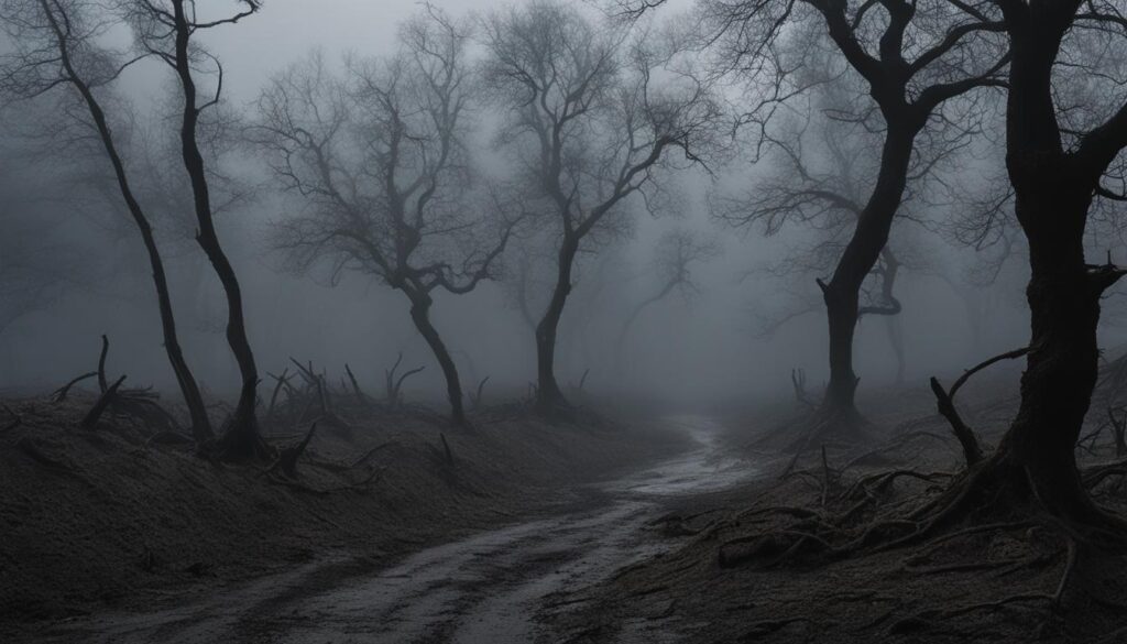 Dark and eerie setting