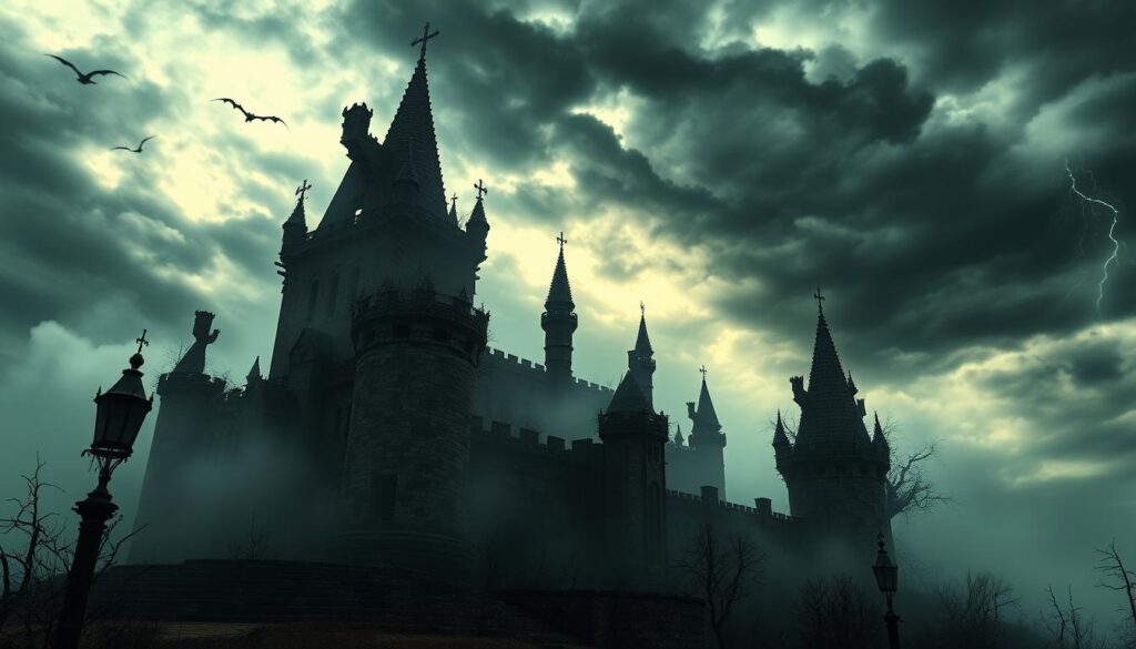 Cursed castles in fictional worlds